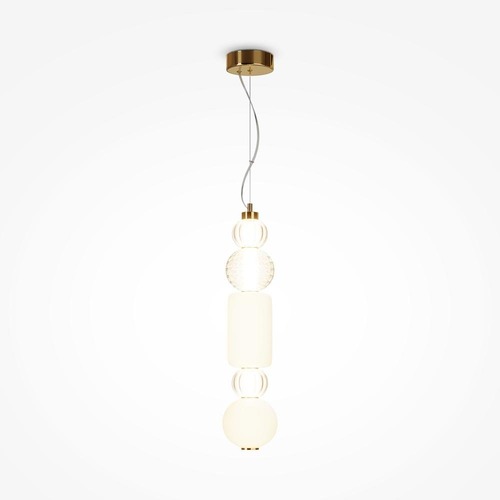 Dekorativní - M P069PL-L35G3K1 Závěsné svítidlo Collar 3000K 35W teplá bílá zlatá průhledné sklo kov designové - MAYTONI - foto 1
