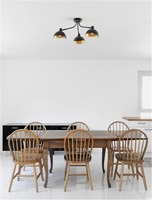 Dekorativní - NV 9555807 Stropní svítidlo GEETI matná černá a zlatý kov E14 3x5W 230V IP20 bez žárovky - NOVA LUCE