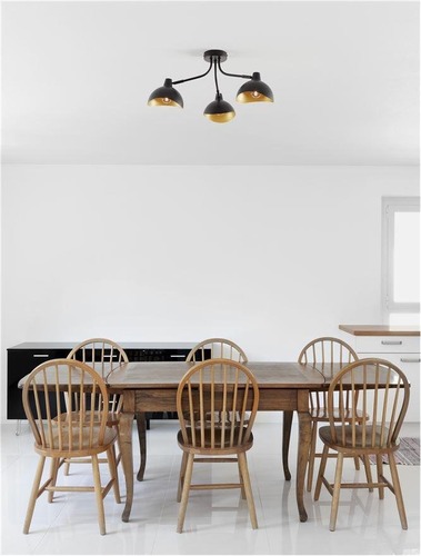 Dekorativní - NV 9555807 Stropní svítidlo GEETI matná černá a zlatý kov E14 3x5W 230V IP20 bez žárovky - NOVA LUCE - foto 1