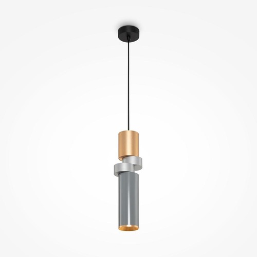 Válec - M MOD303PL-01CFL3 Závěsné svítidlo Palette 40W GU10 šedá/mosaz kov  - MAYTONI - foto 1