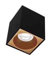 Downlight - CEN ESQNG80-GU10 ESSENZA přisazené svítidlo SQ GU10 černá/zlatá 80mm - CENTURY