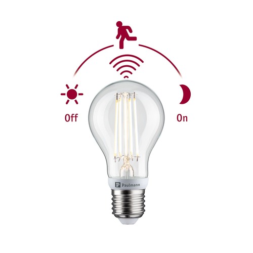 E27 - P 28999 Filament 230V LED žárovka E27 se soumrakovým a pohybovým čidlem (HF) 7W 2700K E27 - PAULMANN - foto 1