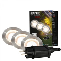 Connect To Shine - BRI 3912032 CONNECT TO SHINE startovací sada Kebony 3ks LED zapuštěných svítidel do země pr.30mm, IP67 - BRILONER