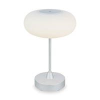 Na stůl - BRILO 7440-014 LED bateriové stolní svítidlo pr.12,5 cm, LED modul, 3W, 350 lm, matný chrom - BRILO