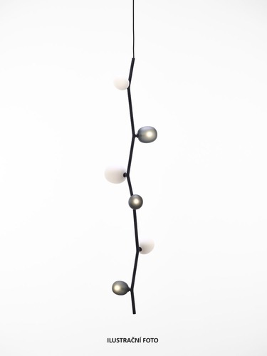 Dekorativní - BRO PC01062_040 Závěsné svítidlo IVY VERTICAL 6 růžová / kouřová / opál 6x 1,2W 91lm G4 24V - BROKIS - foto 1