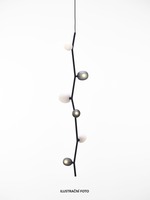 Dekorativní - BRO PC01062_040 Závěsné svítidlo IVY VERTICAL 6 růžová / kouřová / opál 6x 1,2W 91lm G4 24V - BROKIS