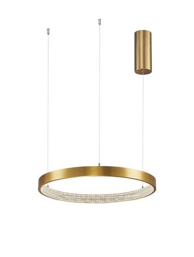 Kruhová - NV 9285401 Závěsné svítidlo PRESTON antický zlatý mosazný hliník a akryl LED 25W 230V 3000K IP20 stmívatelné - NOVA LUCE - foto 1