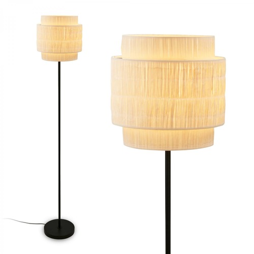Stojací lampy - BRI 1851014 Papper stojanová lampa, stínidlo z přírodních vláken, nožní vypínač, přírodní - BRILONER - foto 1