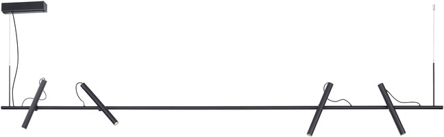 Podélná - PN 2024-18 PURE TUTUA LED závěsné svítidlo černé 3000K 4x 6W - PAUL NEUHAUS