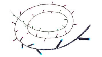 Interiérové řetězy - PH 8720169076969 WiZ vánoční osvětlení 15W 2700-5000K RGB 20m IP44, černé - PHILIPS