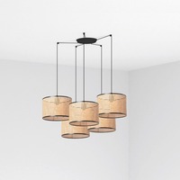 Válec - FARO 64314-48-5L MAMBO závěsné svítidlo, černá/ratan, pr.320 5L - FARO