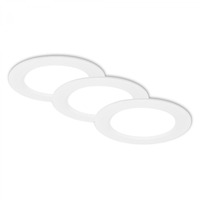Kruhová - BRI 7993036 3ks sada LED vestavné bodové svítidlo – pr.120mm, ploché, 6W, 230V, neutrální bílá, bílé - BRILONER