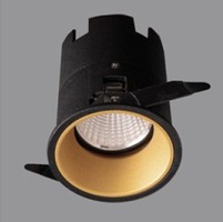 Kruhová - KHL K51100.02.RF.BK-GL.38.ST.8.30 Zápustné svítidlo VERSUS Ø73mm černá / zlatá 38° 10W 3000K - KOHL-Lighting