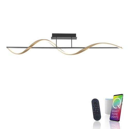 Smart Home Paul Neuhaus - PN 6385-13 Paul Neuhaus LED stropní svítidlo Q-SWING antracit a matná mosaz Smart Home ZigBee 2700-5000K - PAUL NEUHAUS - foto 1