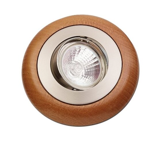 Kruhová - BPM 1067.30 VÝPRODEJ - Vestavné svítidlo Fantasia nikl satin/dřevo-třešeň, 1x50W, 12V - BPM - foto 1