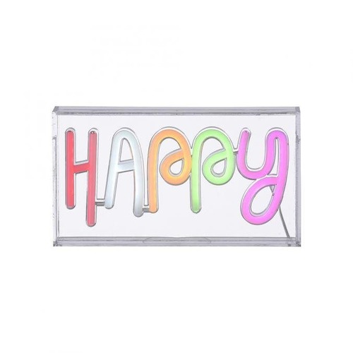 Dekorativní - LD 85027-70 NEON-HAPPY LED nástěnné svítidlo nápis HAPPY vícebarevné USB vypínač dekorativní - LEUCHTEN DIREKT / JUST LIGHT - foto 1