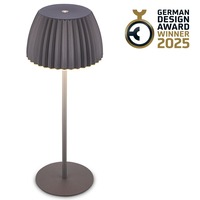 Stolní lampy dekorační - BRILO 7553015 Nabíjecí stolní lampa Riffle - 36,5 cm, 2W, 200lm, IP44, bezdrátová, LED, stmívatelná, dotykový vypínač, antracit - BRILO