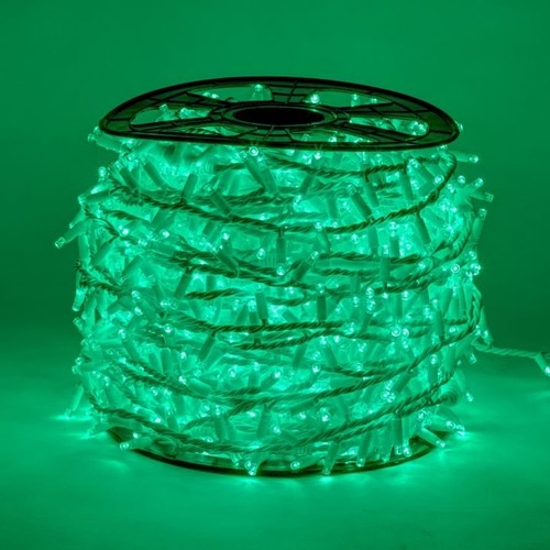 Venkovní řetězy - DLED SKN0102G DecoLED LED světelný řetěz - 100m, 2000 zelených diod, bílý kabel - foto 1