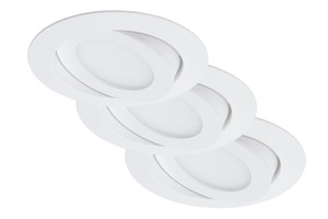 Kruhová - BRI 7283036 3ks sada LED vestavné svítidlo, pr. 10,6 cm, 4,8 W, bílé (starý kód: BRI 7283-036) - BRILONER