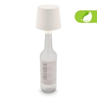 Stolní lampy dekorační - BRILO 7709016 Bota lampička na láhev - 1,8W, 120lm, nabíjecí, LED, stmívatelné, dotykový vypínač, teplá bílá, bílá - BRILO