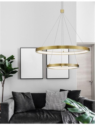 Kruhová - NV 9172860 Závěsné svítidlo EMPATIA zlatý mosazný hliník a akryl LED 60W 230V 3000K IP20 stmívatelné - NOVA LUCE - foto 1