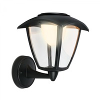 Nástěnná - BRI 3929015 LED nabíjecí nástěnné svítidlo, venkovní, retro, dotykový vypínač, vyměnitelné baterie, vč. USB-C kabelu, stmívatelné, IP44, černá - BRILONER