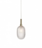 Subtilní - BOMMA 1/45/95185/B/04B12/140/BBR/2,5 Závěsné svítidlo Metamorphosis malé bez baldachýnu / čiré sklo / kartáč.zlatá / 2,5m kabel - BOMMA