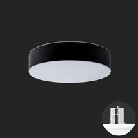 Koupelnová - OS ERI67166 ERIS CV4 stropní/nástěnné skleněné polovestavné svítidlo bílá / bílo - černá IP44 3000 K 52W LED nouzové kombinované 3 h (původní kód OS 67166) - OSMONT
