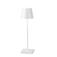 Na stůl - FAN LED-DRINK-BCO Nabíjecí venkovní stolní svítidlo DRINK bílá, kov, LED 2,2 W, 190 lm, 3000 K, stmívatelné, IP54, 36 x 11 cm - FANEUROPE