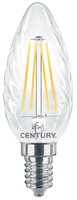 E14 - CEN INTOR-041440 LED FILAMENT SVÍČKA TWIST ČIRÁ 4W E14 4000K 470Lm 360d 35x98mm IP20  - CENTURY