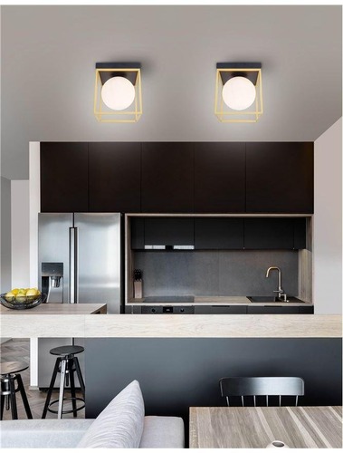 Downlight - NV 9206404 Stropní svítidlo JULIET mosaz a černý kov bílé opálové sklo E14 1x12W IP20 bez žárovky - NOVA LUCE - foto 1