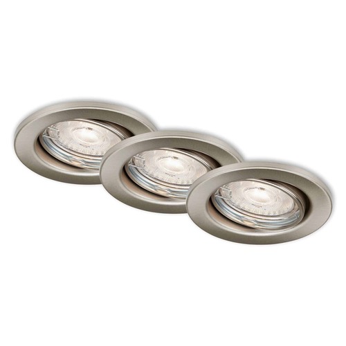 Kruhová - BRILO 7050-032 3ks sada LED vestavná svítidla, pr. 8,6 cm, 5 W, 460 lm, matný nikl - BRILO - foto 1