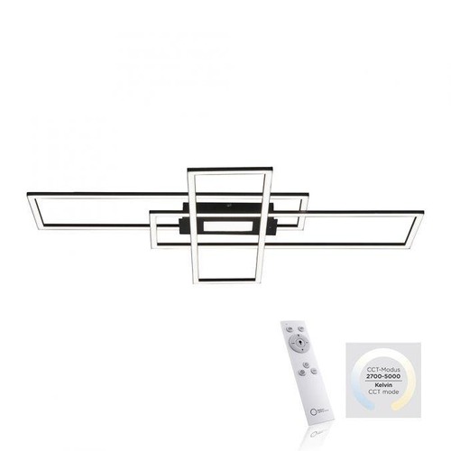 Hranatá - LD 14693-18 ASMIN LED stropní svítidlo, černá, 99x29cm, hranaté, stmívatelné, downlight+sidelight 2700-5000K - LEUCHTEN DIREKT / JUST LIGHT - foto 1