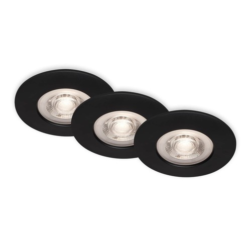 Kruhová - BRI 7036-035 LED vestavná svítidla, pr.9 cm, 3x LED, 4,9 W, 480 lm, černá - BRILONER - foto 1