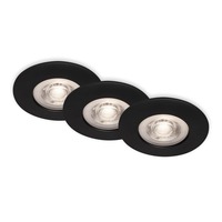 Kruhová - BRI 7036-035 LED vestavná svítidla, pr.9 cm, 3x LED, 4,9 W, 480 lm, černá - BRILONER