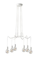 Dekorativní - FAN I-HABITAT-S6 BCO Závěsné svítidlo Habitat, bílé, 6 x E27, 66 x 120 cm - FANEUROPE