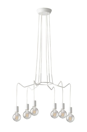 Dekorativní - FAN I-HABITAT-S6 BCO Závěsné svítidlo Habitat, bílé, 6 x E27, 66 x 120 cm - FANEUROPE - foto 1