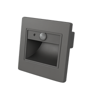 LED krokové svetlá - LED krokové světlo čtverec 1W 4000K IP20 šedá + senzor