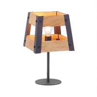 Stolní lampy dekorační - LD 15722-79 CRATE Stolní lampa v rustikálním designu ze dřeva v černé barvě, lakované železo s paticí E27 - LEUCHTEN DIREKT / JUST LIGHT