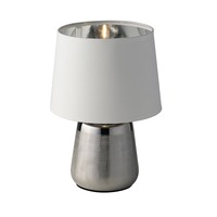 Stolní lampy dekorační - FAN I-ECSTASY-L SIL Stolní lampa Lumetto Ecstasy, stříbrná/bílá, 1 x E14, 17 x 29 cm - FANEUROPE