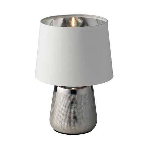 Stolní lampy dekorační - FAN I-ECSTASY-L SIL Stolní lampa Lumetto Ecstasy, stříbrná/bílá, 1 x E14, 17 x 29 cm - FANEUROPE - foto 1