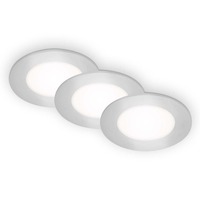 Kruhová - BRI 7125434 LED vestavná svítidla 3ks sada, pr.8,6 cm, 3x LED, 3 W, 350 lm, matný chrom (starý kód: BRI 7125-434) - BRILONER