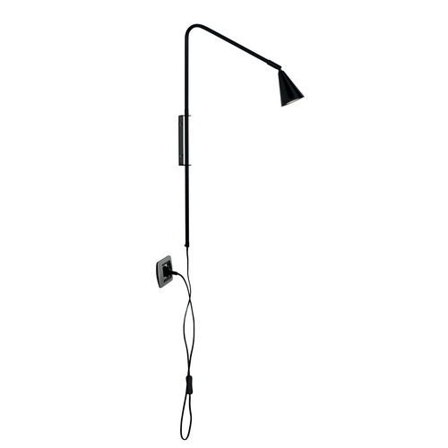 S ramenem - FAN I-ENEA-AP1-NER Nástěnné svítidlo Enea, nastavitelné, černé, 1 x GU10, 37,7 x 9 x 69,5 cm - FANEUROPE - foto 1