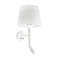 Dekorativní - FARO 20302-92 SAVOY nástěnná lampa, bílá, se čtecí lampičkou - FARO