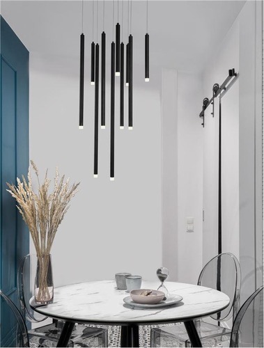 Vícečetná - NV 9287945 Závěsné svítidlo TRIMLE nerez ocel a akryl černá LED 30W 3000K stmívatelné - NOVA LUCE - foto 1