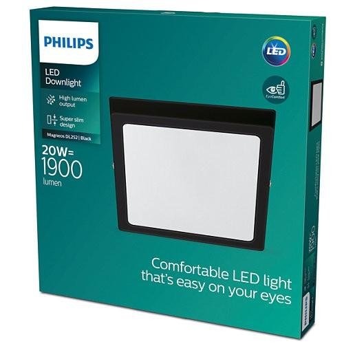 Hranatá - PH 8719514328822 LED Stropní přisazené svítidlo Philips Magneos 8719514328822 20W 1900lm 2700K IP20 28,5cm hranaté černé - PHILIPS (929002661731) - foto 1