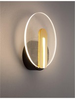 Dekorativní - NV 9545401 Nástěnné svítidlo GENTI černý a zlatý hliník a akryl LED 1x7W 230V 3000K IP20 - NOVA LUCE