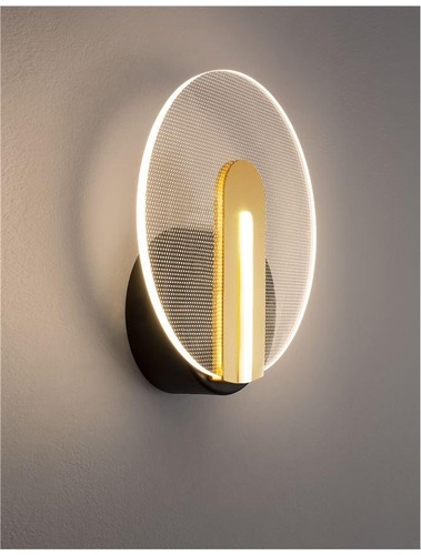 Dekorativní - NV 9545401 Nástěnné svítidlo GENTI černý a zlatý hliník a akryl LED 1x7W 230V 3000K IP20 - NOVA LUCE - foto 1