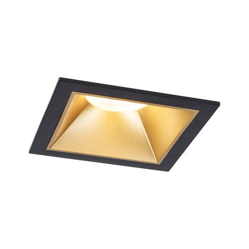 Koupelnová - P 93131 LED vestavné svítidlo 3-krokové-stmívatelné Cole Coin IP44 hranaté 88x88mm Coin 6W 230V stmívatelné 2700K černá/zlatá mat - PAULMANN - foto 1