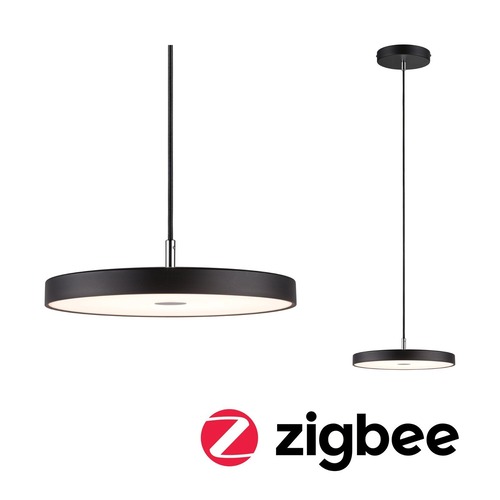 Kruhová - P 96777 LED závěsné svítidlo Hildor 17W černá mat ZigBee - PAULMANN - foto 1